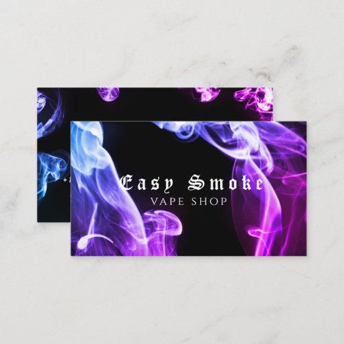 Purple Dark Black Smoke Vape Shop Business Card