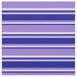[ Thumbnail: Purple, Dark Blue, and Beige Stripes Fabric ]