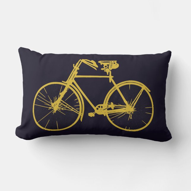 Purple dark blue gold bike bicycle  Throw pillow (Front)