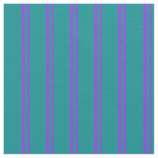 Purple & Dark Cyan Colored Lines Fabric