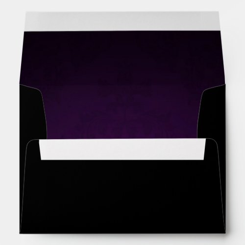 Purple Dark Damask Elegant Wedding Invitation Envelope