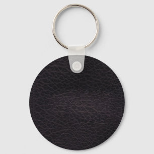 Purple dark elegant stylish & chic real leather keychain