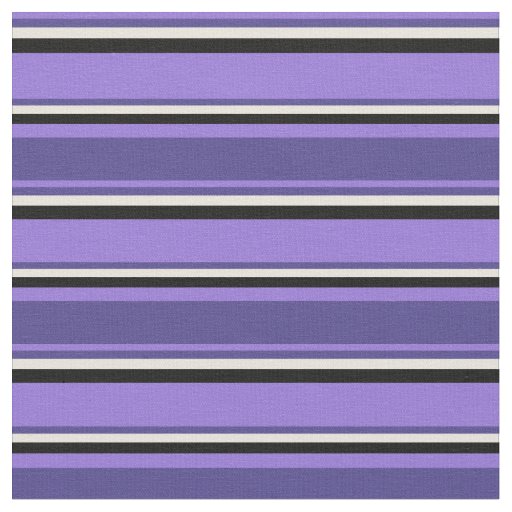 Purple, Dark Slate Blue, Beige, and Black Lines Fabric