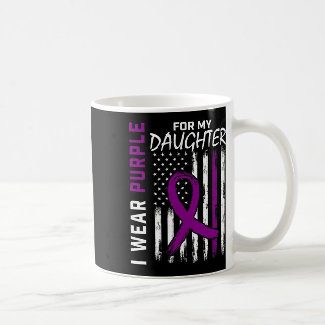 Purple Daughter Pancreatic Cancer Awareness Usa Fl Coffee Mug (Right)
