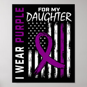 Purple Daughter Pancreatic Cancer Awareness USA Fl Poster