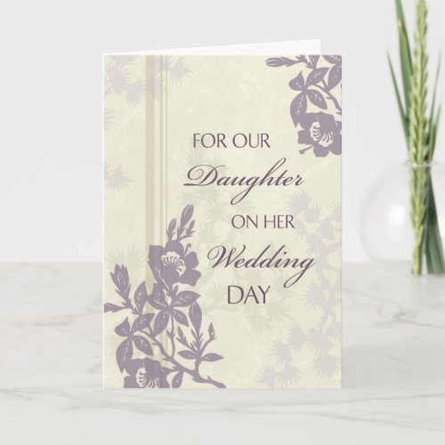 Purple Daughter Wedding Congratulations Card