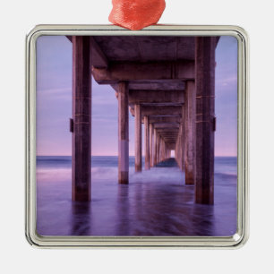 Purple Dawn At Scripps Pier Metal Ornament