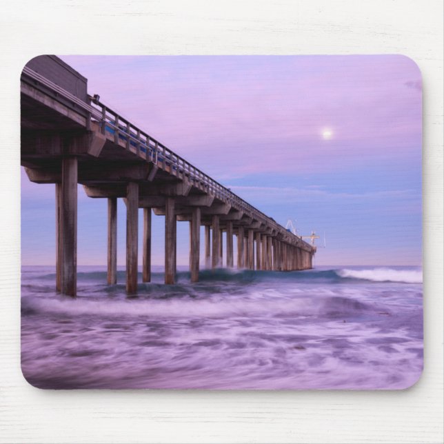 Purple dawn over pier, California Mouse Pad (Front)