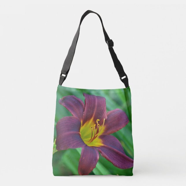 Purple Daylily Crossbody Bag (Back)