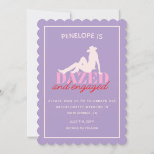 Purple Dazed & Engaged Bachelorette Invitation