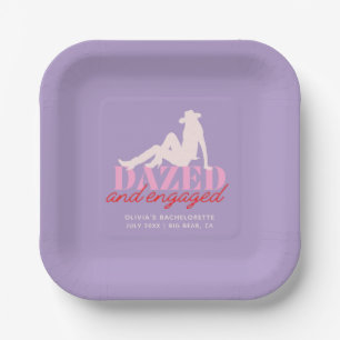 Purple Dazed & Engaged Bachelorette Party Decor Paper Plates
