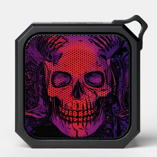Purple Death Skull Halloween Bluetooth Speaker (Front)