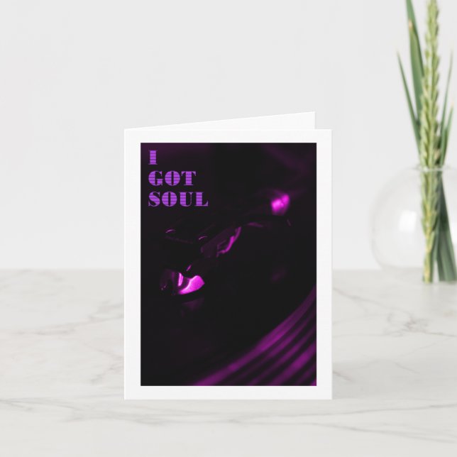 Purple Decks I Got Soul Text Sticker  Card (Front)