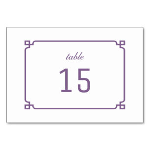 Purple Deco Chic Table Card