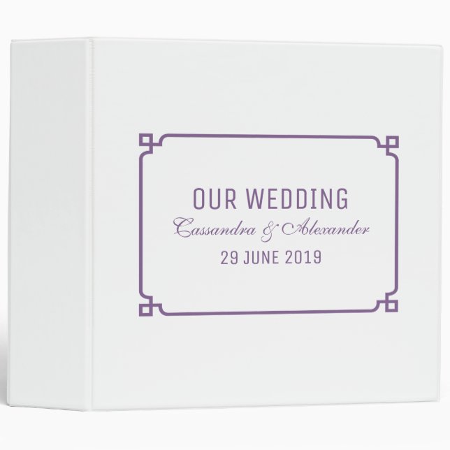 Purple Deco Chic Wedding Binder (Front/Spine)