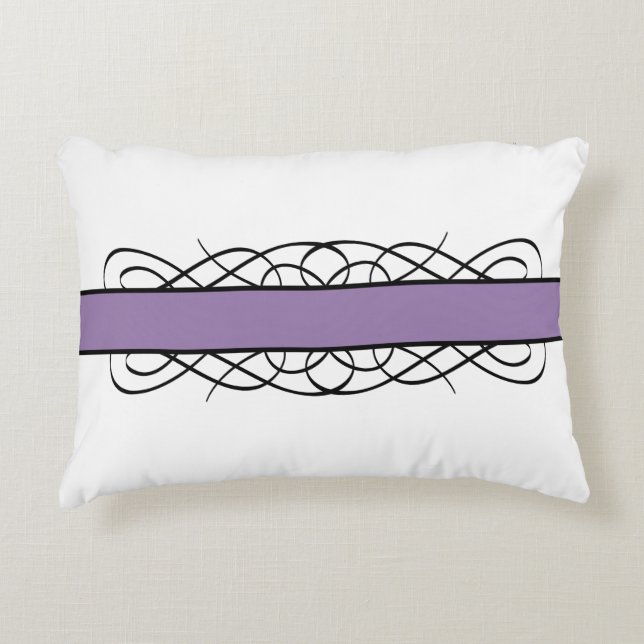 Purple Deco Flourish Accent Pillow (Front)