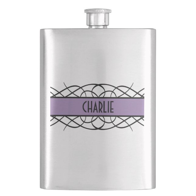 Purple Deco Flourish Flask (Front)