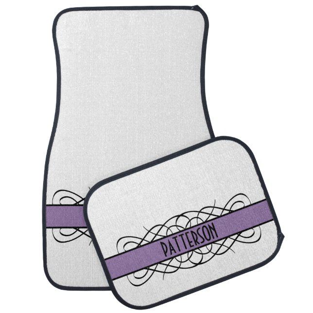 Purple Deco Flourish Floor Mats (Set)