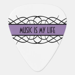 Purple Deco Flourish Guitar Pick