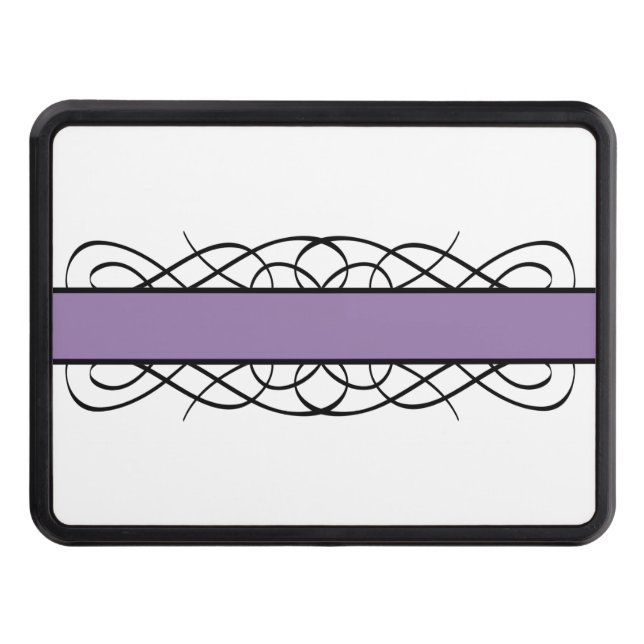 Purple Deco Flourish Hitch Cover (Front)