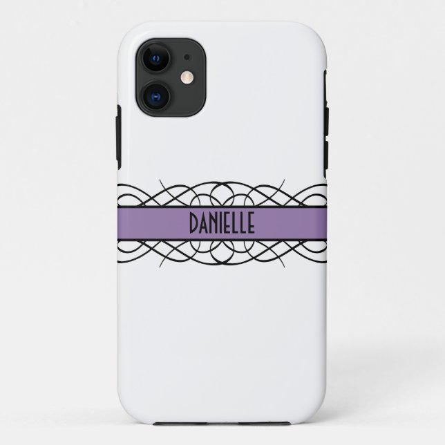 Purple Deco Flourish iPhone 5 Tough Xtreme Case (Back)