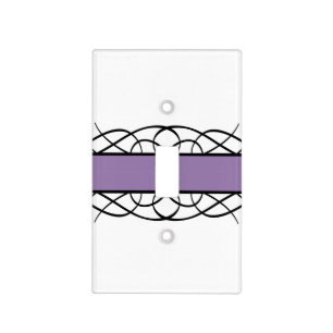 Purple Deco Flourish Light Switch Cover