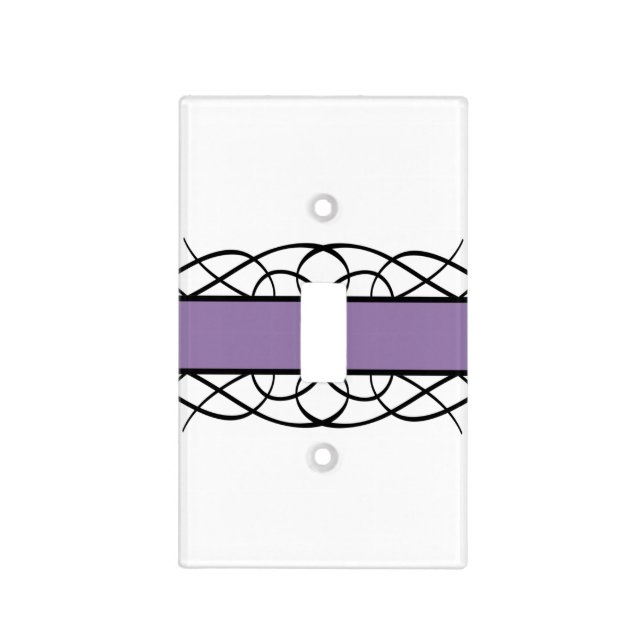 Purple Deco Flourish Light Switch Cover (Front)