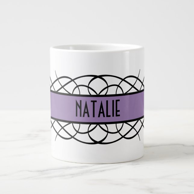 Purple Deco Flourish Mug (Front)