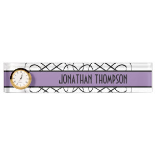 Purple Deco Flourish Nameplate