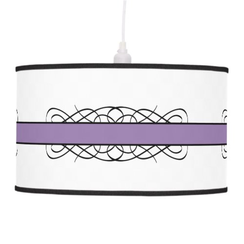 Purple Deco Flourish Pendant Lamp