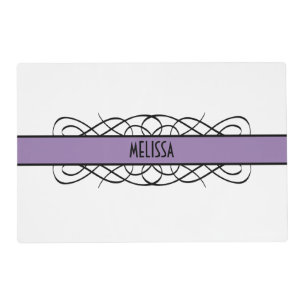Purple Deco Flourish Placemat