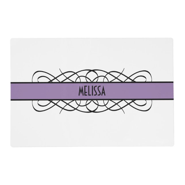 Purple Deco Flourish Placemat (Front)