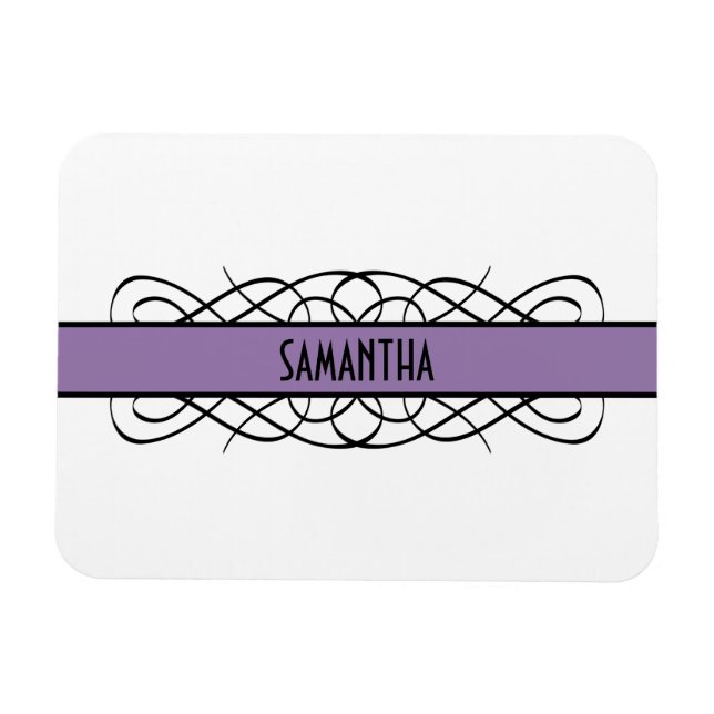 Purple Deco Flourish Premium Magnet (Horizontal)
