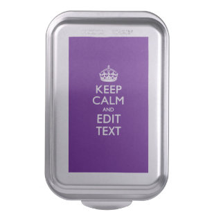 Purple Decor Keep Calm And Your Text Easily Cake Pan