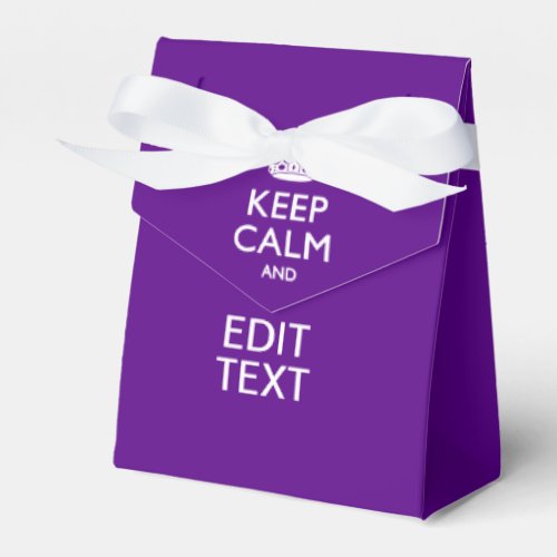 Purple Decor Keep Calm And Your Text Easily Favor Boxes