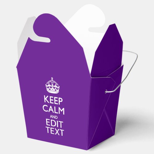 Purple Decor Keep Calm And Your Text Easily Favor Boxes