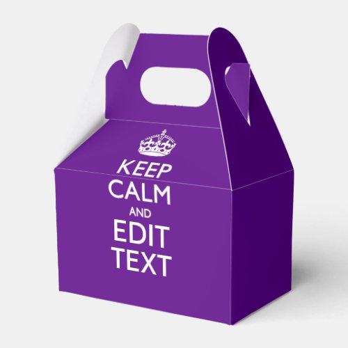 Purple Decor Keep Calm And Your Text Easily Favor Boxes