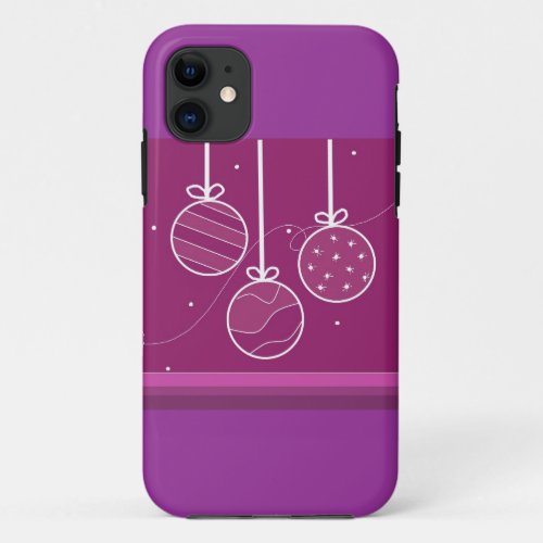 Purple Decorations Christmas Design iPhone 11 Case