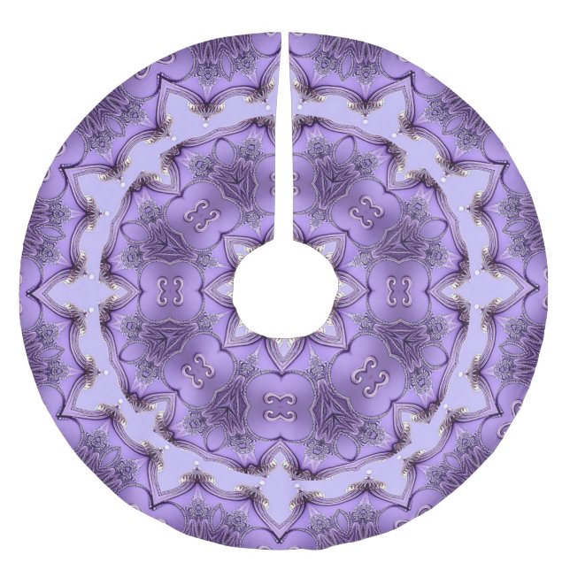 Purple Decorative Christmas Tree Skirt (Front)