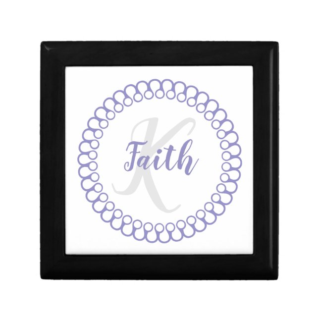 Purple Decorative Circle Monogram Gift Box (Front)