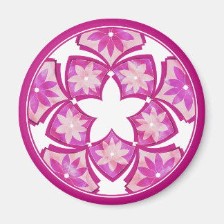 Purple Decorative Floral Tiles Magnet