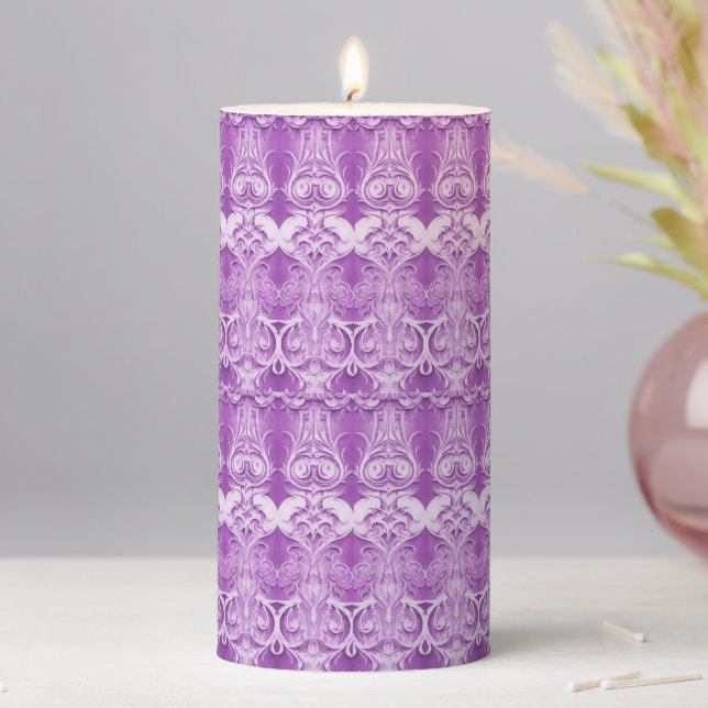 Purple Decorative Pillar Candle (In Situ)