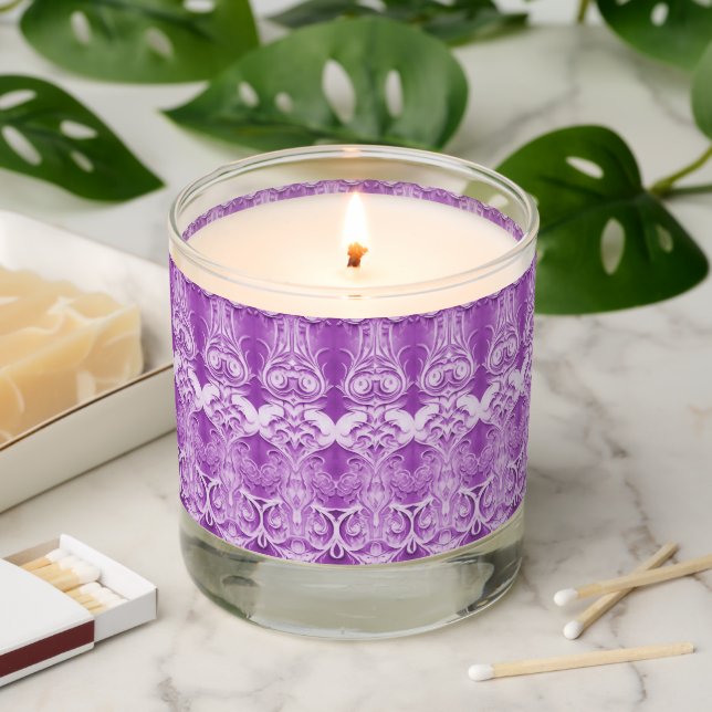 Purple Decorative Scented Jar Candle (Lit)