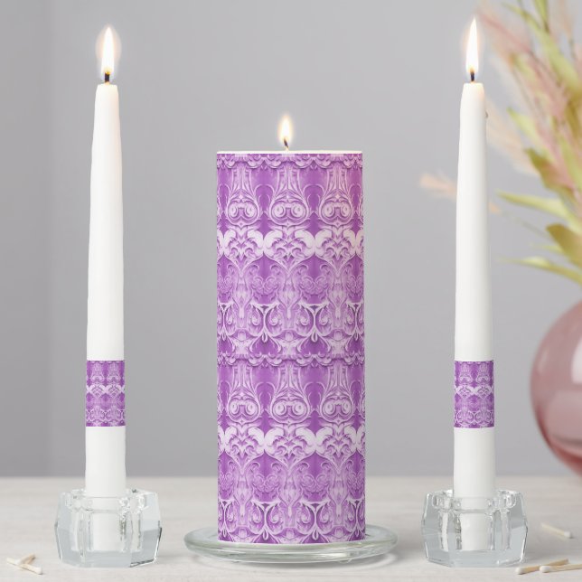 Purple Decorative Unity Candle Set (In Situ)