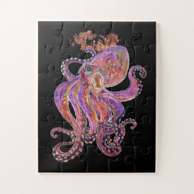 Purple Deep Sea Kraken Jigsaw Puzzle (Vertical)