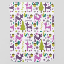 Purple Deer Personalized Baby Blanket