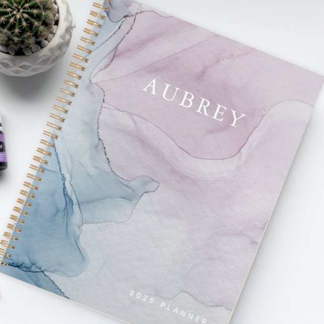 Purple Delicate Abstract Print Name with Year Planner (Creator Uploaded)