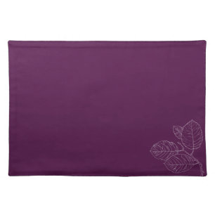 Purple Delicate Botanical Outline Elegant Wedding Cloth Placemat