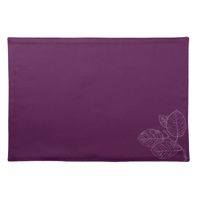 Purple Delicate Botanical Outline Elegant Wedding Cloth Placemat (Front)
