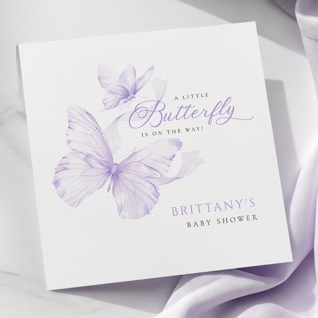 Purple Delicate Butterfly Baby Shower Napkins (Creator Uploaded)
